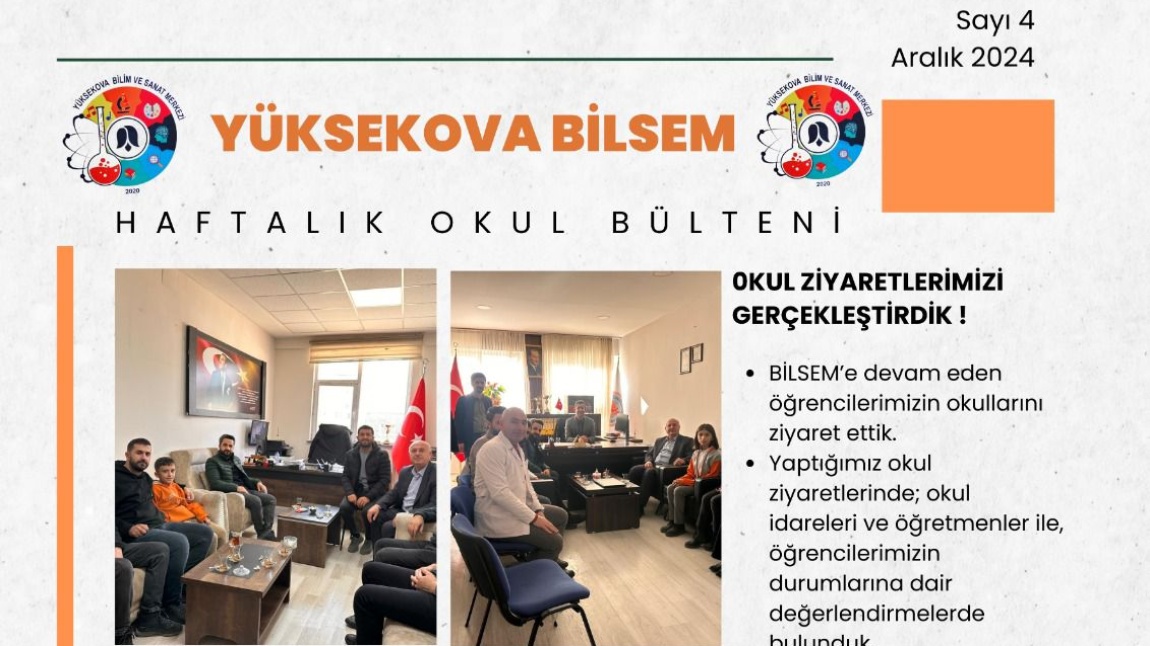 2-8 ARALIK BÜLTENİMİZ